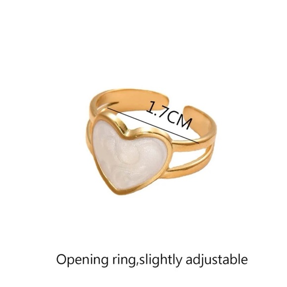 Heart decor adjustable ring - Picture 5 of 5